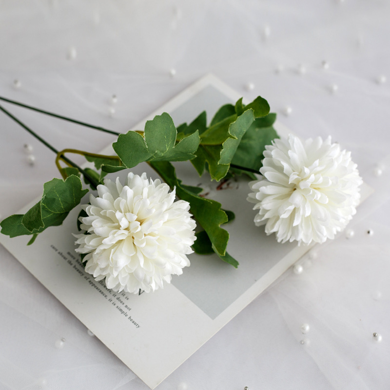 Wholesale hot selling 2 heads plastic silk fake dandelion hydrangea flower branches flowers stem decor artificial dandelions