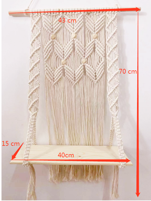 Low Price Sale Promotion Stock Handmade Macrame Shelf Boho Plant Hanger Macrame Wall Hanging Tapestry for Home Wall Decoration