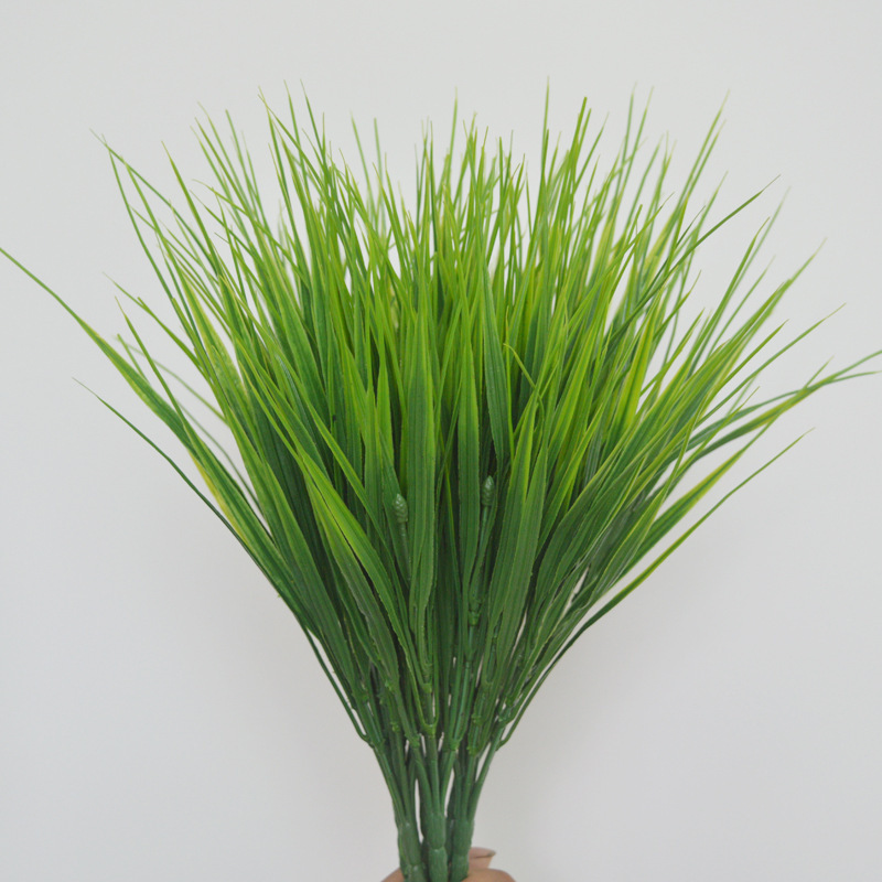 A-1028 Home Garden Outdoor Landscaping Decor Fake Green Bushes Plants Faux Plastic Wheat Grass Artificial Shrubs Plant Grass