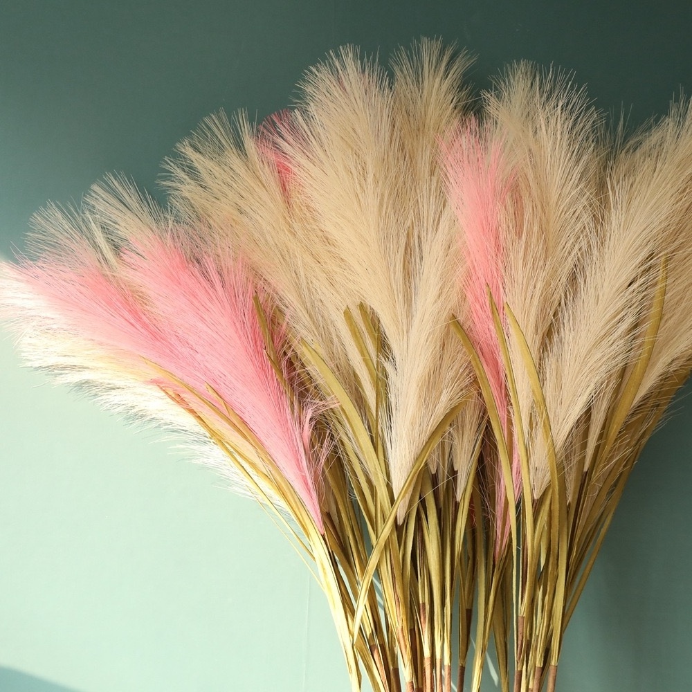 E-2936 Factory direct wholesale crafts simulation green plant white powder blue red artificial flower artificial pampas grass