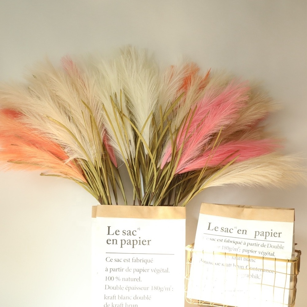 E-2936 Factory direct wholesale crafts simulation green plant white powder blue red artificial flower artificial pampas grass