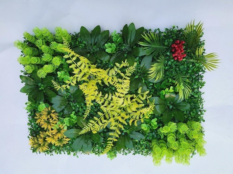 3d plastic faux grass flower wall mat indoor decorative fake tiles green wall background artificial landscape grass for wall