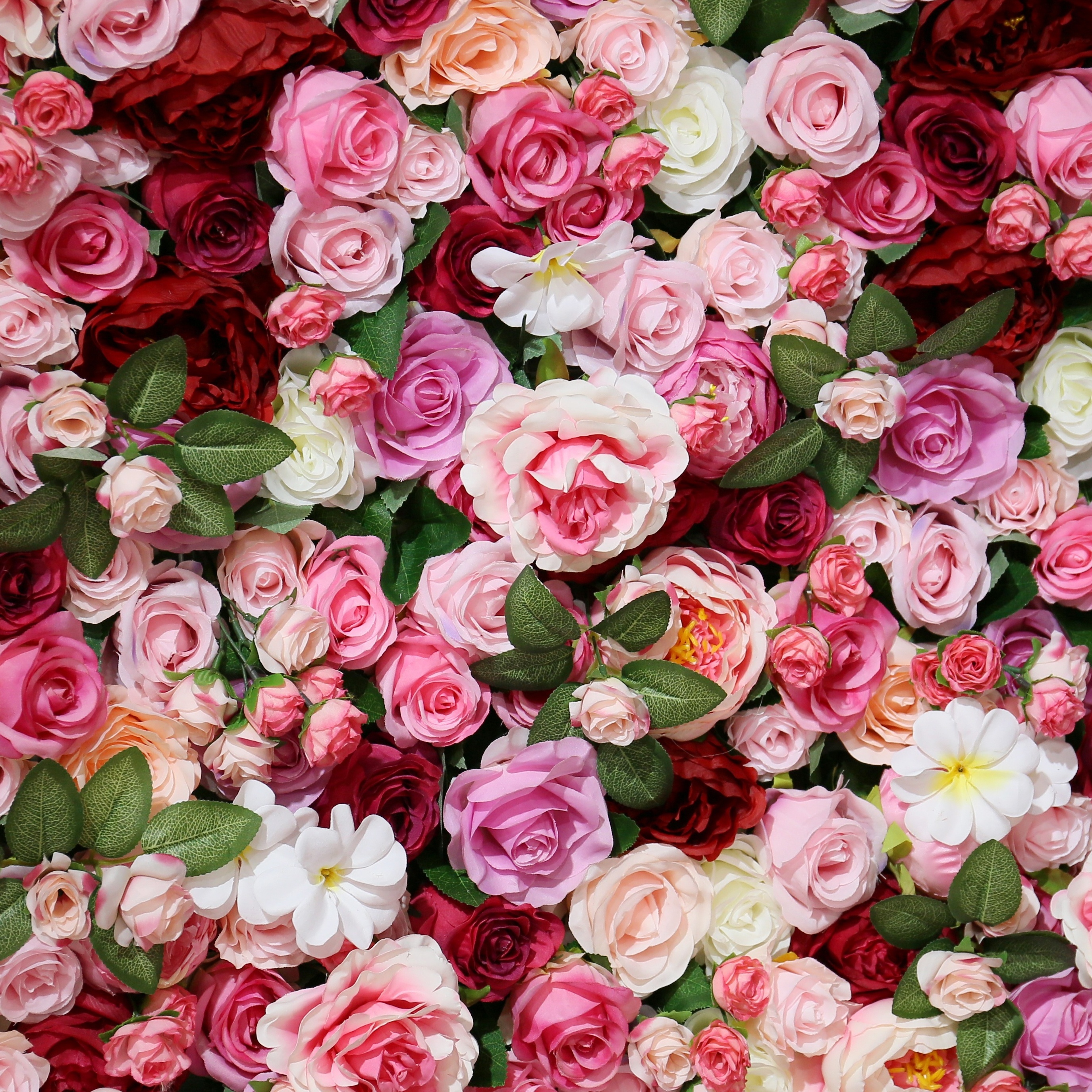 Wedding backdrop 3D customize style Cloth flowers wall silk rose ball centerpiece runner grid base flower wall panel for wedding