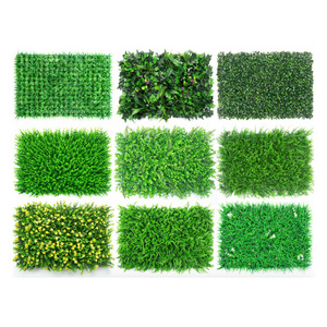 Faux Greenery Grass Backdrop for Outdoor Privacy Wall Garden Fence DecorationFaux Greenery Grass Backdrop