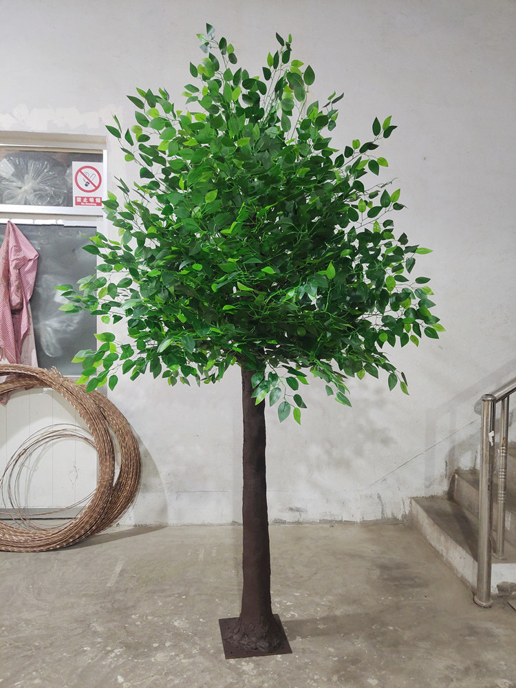 S0182 Custom indoor outdoor decor large silk fake green plant ficus tree faux banyan simulation trees big artificial banyan tree