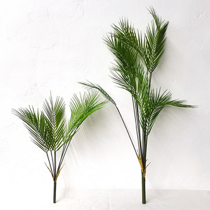 S0355 Wholesale Cheap Fake Plastic Faux ornamental Green Leaves simulation Plants Artificial palm tree for Home Garden Decor