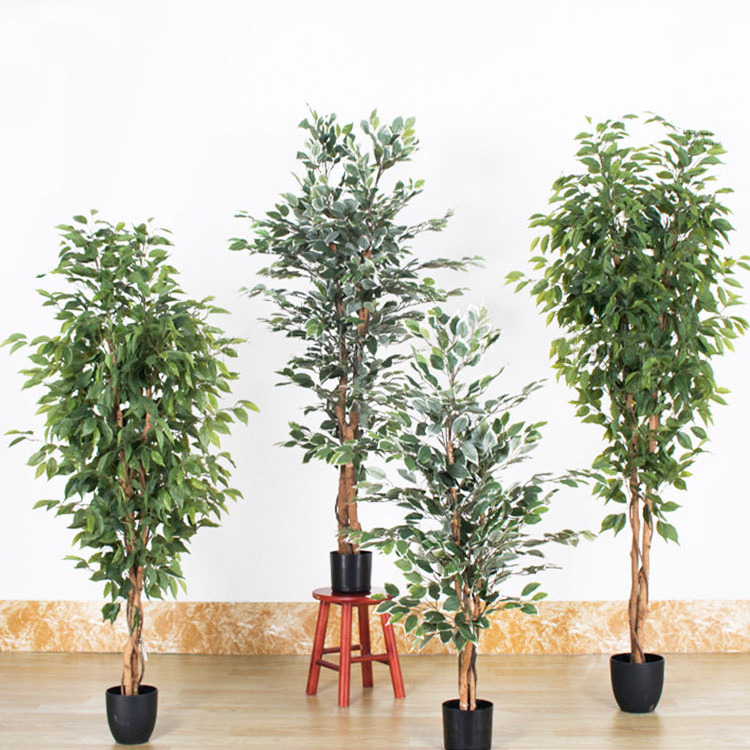 Wholesale fake banana olive Enkianthus banyan bamboo oka bonsai trees decorative faux mini potted plant artificial ficus tree