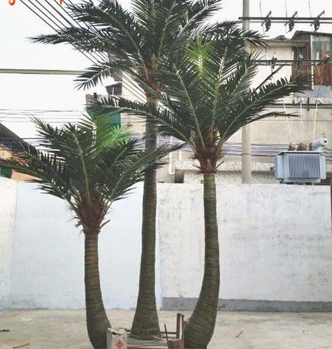 Z082 Wholesale price fake plastic green palm trees wedding artificial flower palm tree plant outdoor decorative for sale