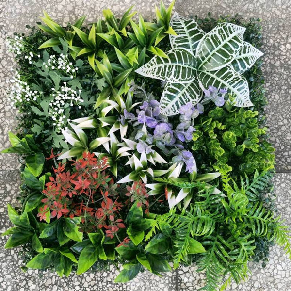 A-508 Home indoor decor fake plant 40x60 plastic green grass wall panel backdrop artificial wall grass for indoor wall 3d decor