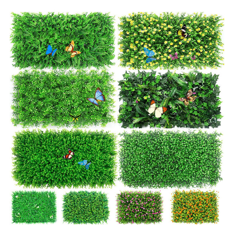 Faux Greenery Grass Backdrop for Outdoor Privacy Wall Garden Fence DecorationFaux Greenery Grass Backdrop