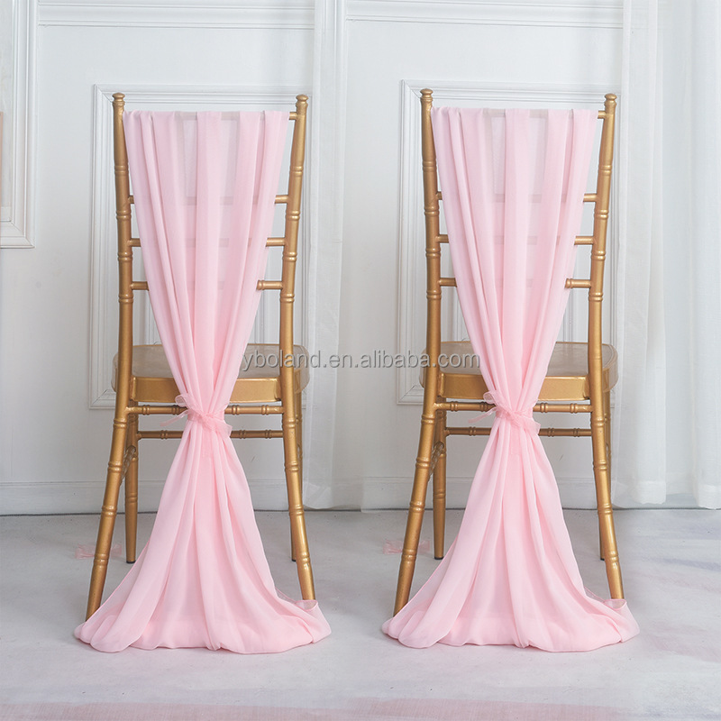 L-112 Wholesale high quality silk chair sashes red burgundy blue pink purple black white wedding chair sash