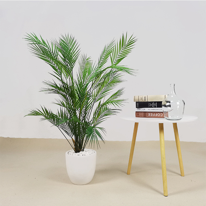 S0355 Wholesale Cheap Fake Plastic Faux ornamental Green Leaves simulation Plants Artificial palm tree for Home Garden Decor