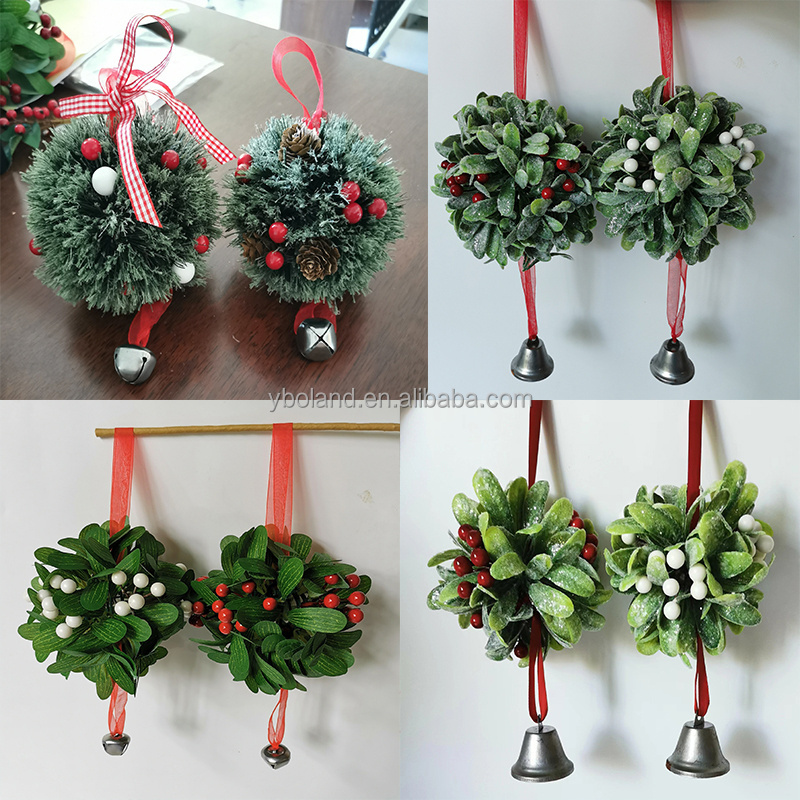 L-CCM Wholesale artificial navidad xmas tree spray floral berry pick decor Christmas mistletoe decoration