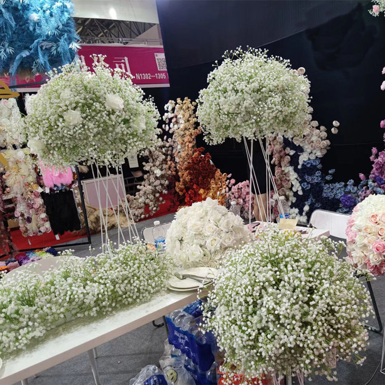 S0282 wedding decoration flowers bulk faux plastic baby's breath flower ball fake baby breath artificial flower centerpiece