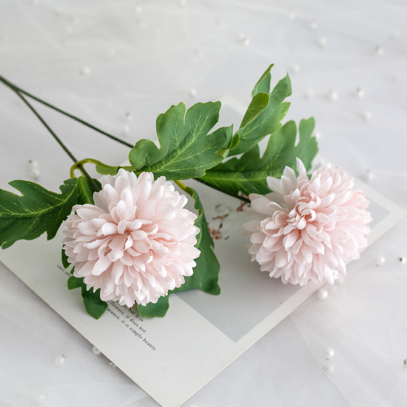 Wholesale hot selling 2 heads plastic silk fake dandelion hydrangea flower branches flowers stem decor artificial dandelions