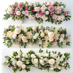 K172 Wedding Dining Table Flower Centerpiece Arch Silk Rose Flower Arrangement  Table Runner Sweetheart Table Reception Decor