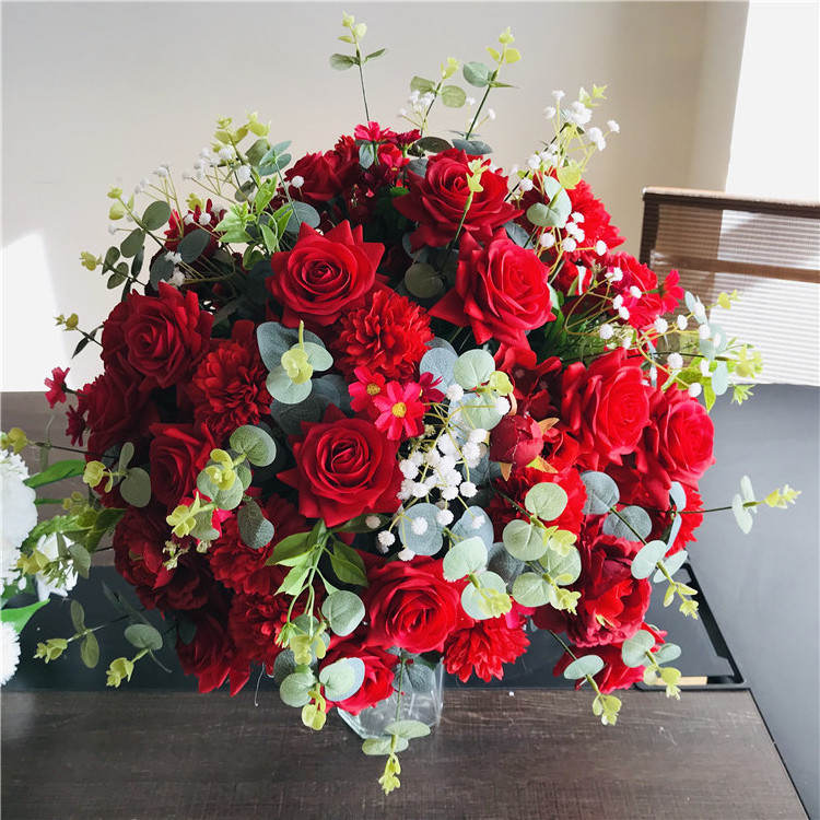 A-454 Wedding Party Road Lead Flower Floral Silk Artificial Wedding Table Centerpiece Flower Ball