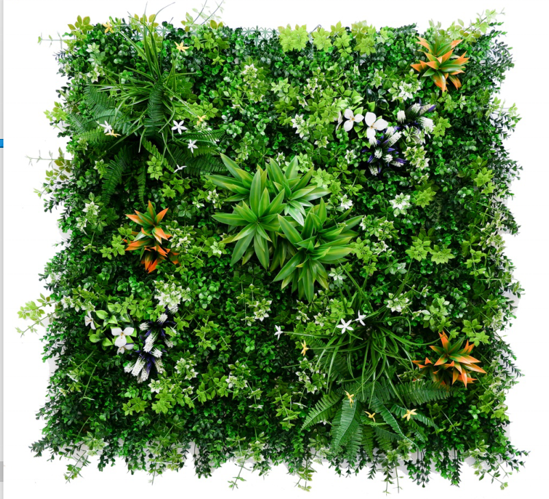 L-GW UV plastic roll up fake green plant panels outdoor Garden vertical Restaurant wall backdrop Artificial grass wall decor