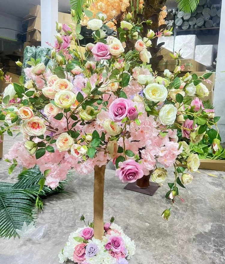 S0364 Wedding event table centerpiece 4ft floral arrangement decor fake cherry blossom tree faux silk Artificial rose flower