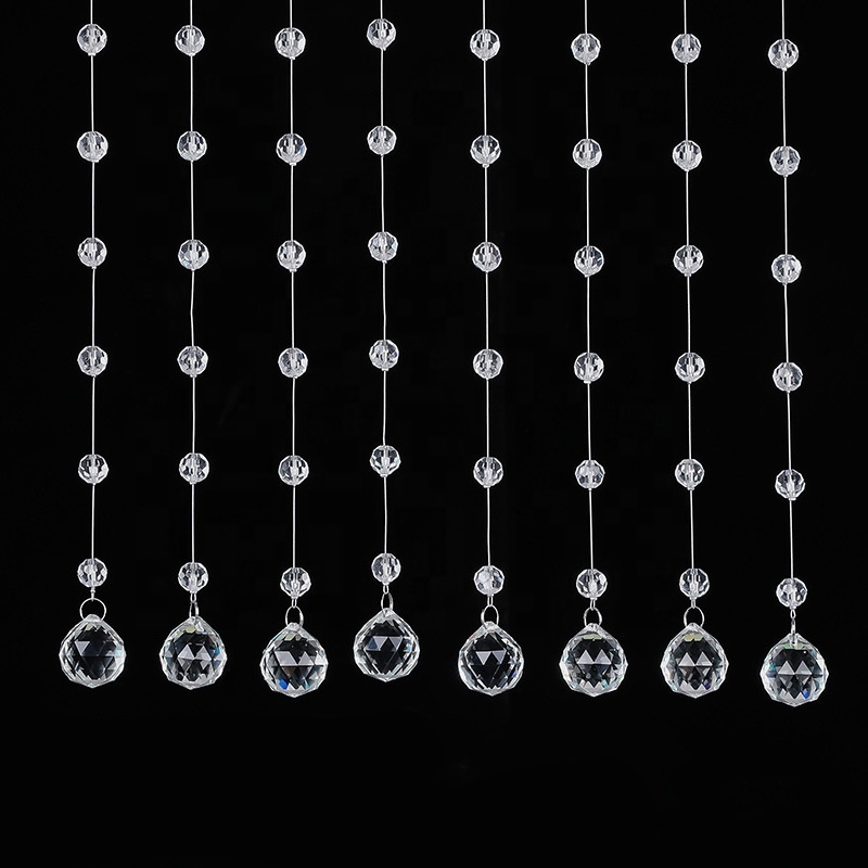 Crystal Beads Strings Decorations Hanging Crystal Garland Strands bead curtain for Wedding road lead Centerpiece Doorway Diamond