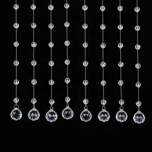 Crystal Beads Strings Decorations Hanging Crystal Garland Strands bead curtain for Wedding road lead Centerpiece Doorway Diamond