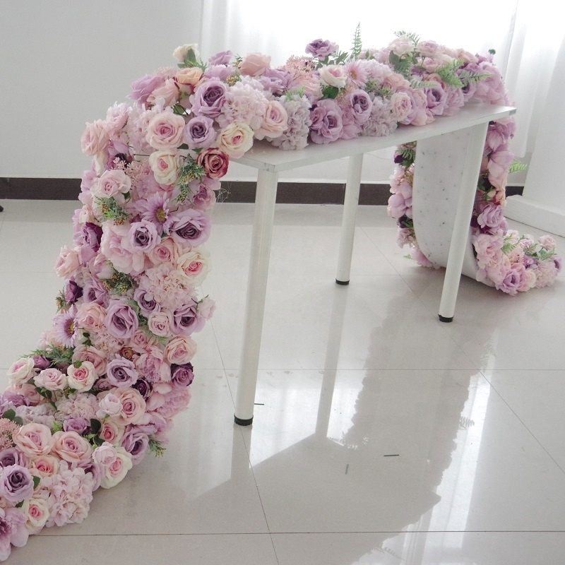 Rose Peony Flower Orchid Wedding Backdrop Arch Frame Decoration Hang Floral Row Runner For Wedding Party Event Flower Decor