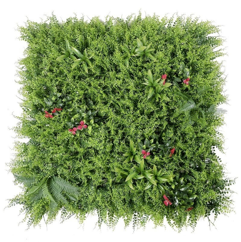 L-GW UV plastic roll up fake green plant panels outdoor Garden vertical Restaurant wall backdrop Artificial grass wall decor