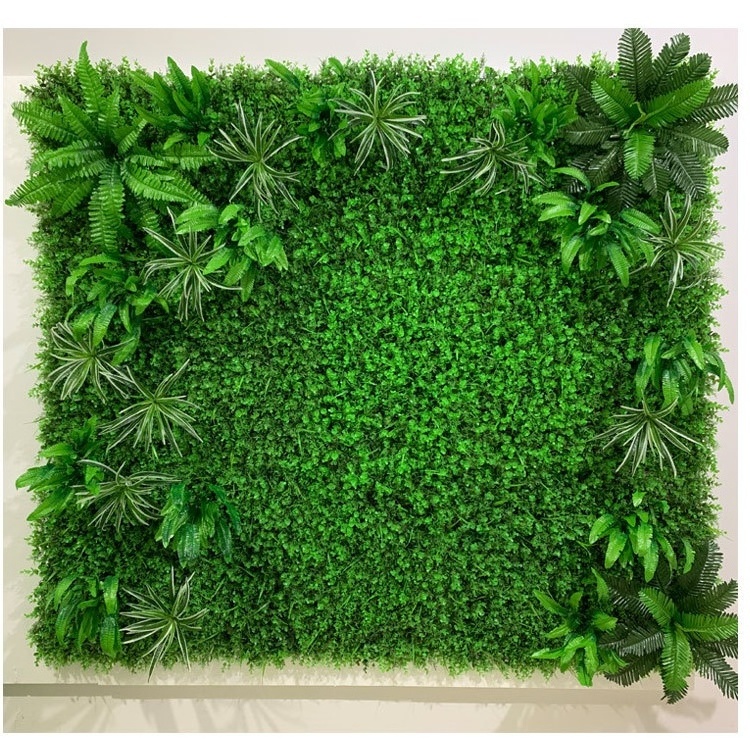 Z091 Home Indoor Outdoor Garden UV Fire Retardant Fake Artificial Grass Wall Panel Decor Artificial Green Grass Plant Wall