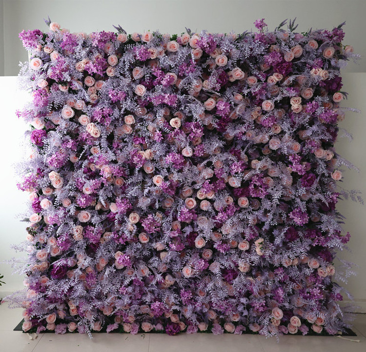 S215 Cheap wedding party decoration rose faux flowers backdrop artificial silk panel flower wall panels wedding wall decoration