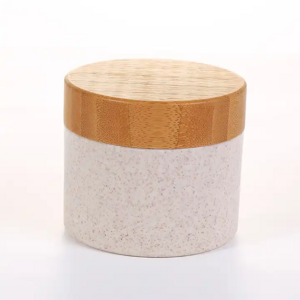 Eco-Friendly Square Bamboo Wheat Straw Bottle Wooden Cosmetic Container