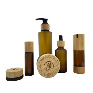 Eco friendly 20ml 50ml 100ml cosmetic packaging wooden bamboo fine mist sprayer essential oil spray pump bottles