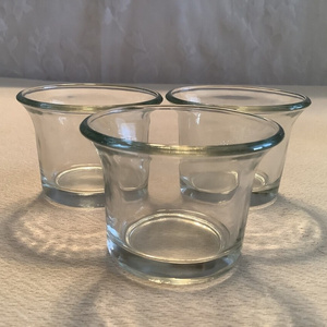 Crystal Clear Glass Votive Candle Holders Flared Top