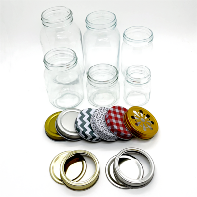 Manufacture 150ml 250ml 500ml 1000ml fermenting frutta del prato glass mason jar with metal lid cheap factory price