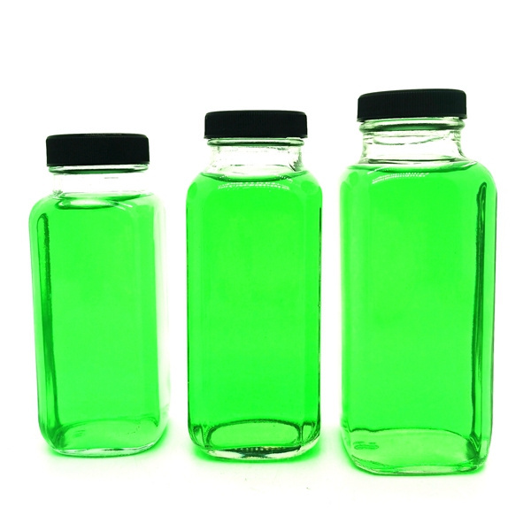 Cheap 300ml 500ml 1000ml empty square Tall glass bottles for milks juices beverages drinks 350ml 420cc 500ml