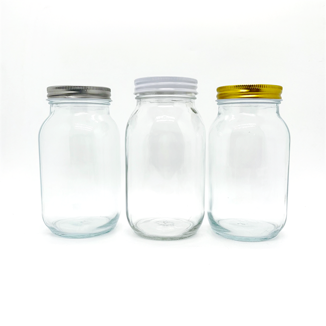 Manufacture 150ml 250ml 500ml 1000ml fermenting frutta del prato glass mason jar with metal lid cheap factory price