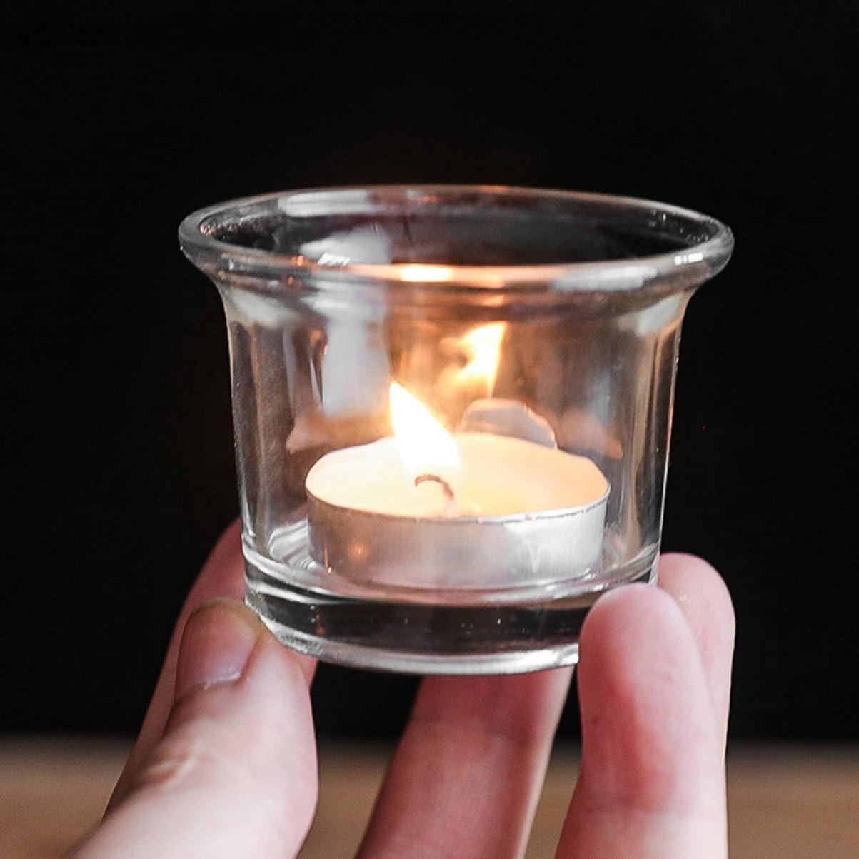 Candle Holder Hanging Oyster Votive Tealight Glass for Wedding, Birthday, Holiday & Home Decoration, Set of 12