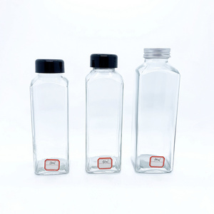 Cheap 300ml 500ml 1000ml empty square Tall glass bottles for milks juices beverages drinks 350ml 420cc 500ml