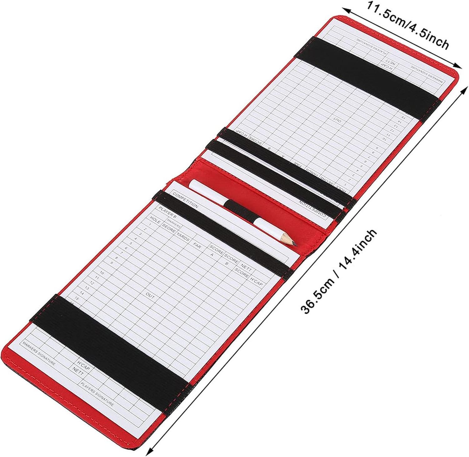 Customized Luxury Leather Golf Scorecard Holder Red  Pu Leather  Golf Score Counter Keeper Card Holder