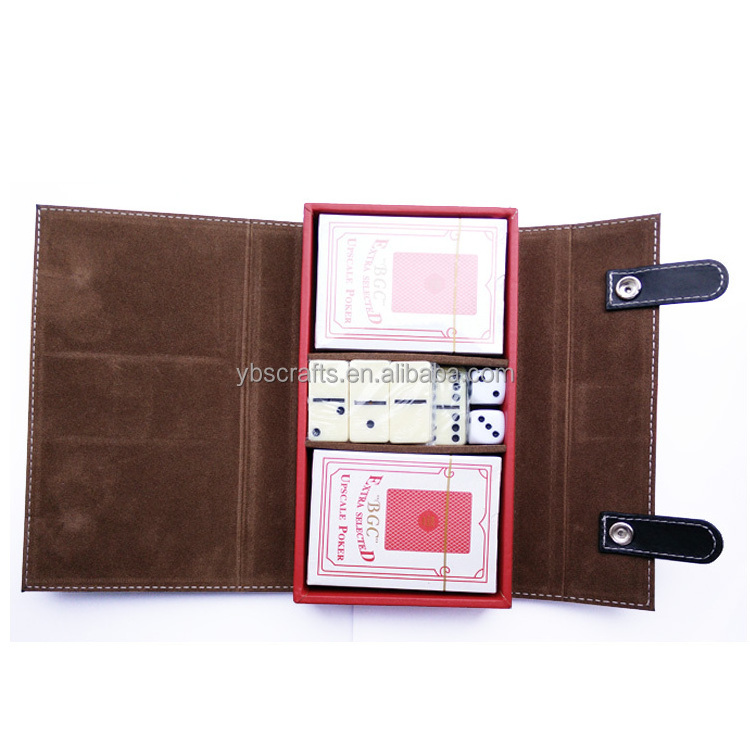 Customized Premuine Poker chip set with leather case 500/deluxe poker chip game set