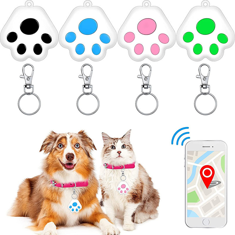 Mini Dog Paw Shape GPS Tracking Device Bluetooth Tracker Locator Key Finders Dog Bluetooth Tracker Anti Lost Pet GPS Tracker