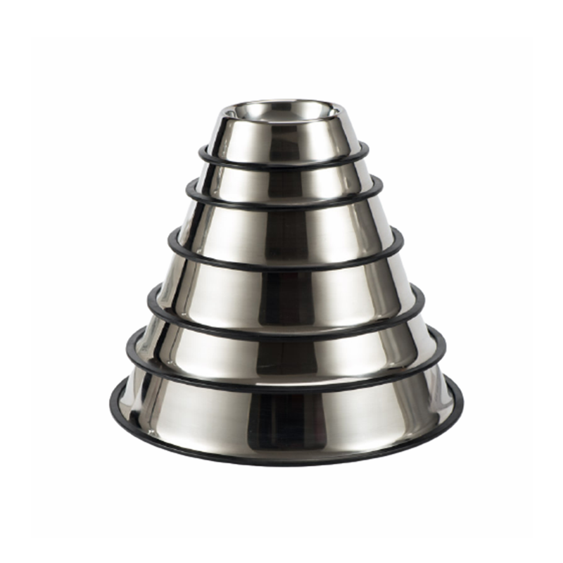 Luxury Silver Plated Metal Dogs Feeders Bowls Rubber Non-Slip Stainless Steel Pet Bowl Metal Modern