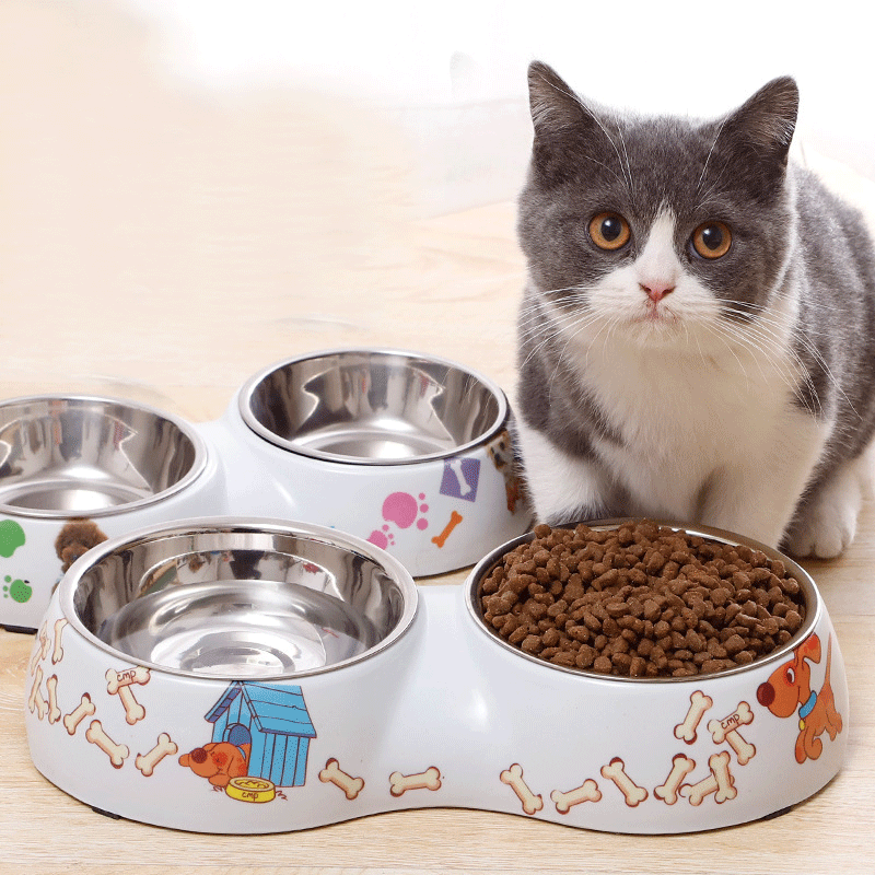 Wholesale Round Melamine Stainless Steel Feed Pet Cat Dog Water Food Feeder Bowl Melamine Pet Bowl