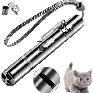 3 In 1 Cat Laser Toy USB Recharge Red Dot LED Light Pointer Interactive Toys Pet Chaser Tease Stick Training Toys