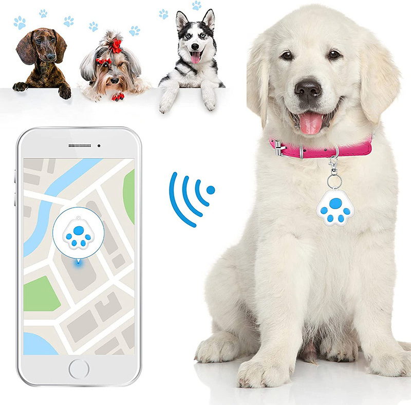 Mini Dog Paw Shape GPS Tracking Device Bluetooth Tracker Locator Key Finders Dog Bluetooth Tracker Anti Lost Pet GPS Tracker