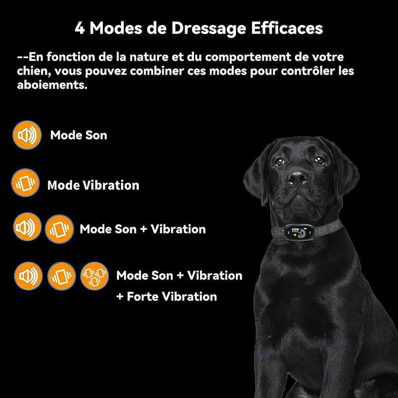 2023 New Rechargeable Waterproof No Shock Automatic Dog Bark Collar 5 Sensitivity No Bark Collar for Small Medium Large Dogs