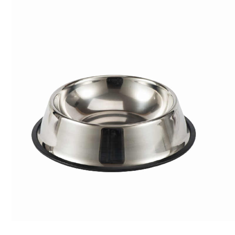 Luxury Silver Plated Metal Dogs Feeders Bowls Rubber Non-Slip Stainless Steel Pet Bowl Metal Modern