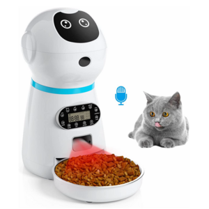 3.5L Pet Robert Intelligent Feeder Automatic Voice Recorder Dog Cat Stainless Steel Bowl Dispenser Pet Smart Intelligent Feeder