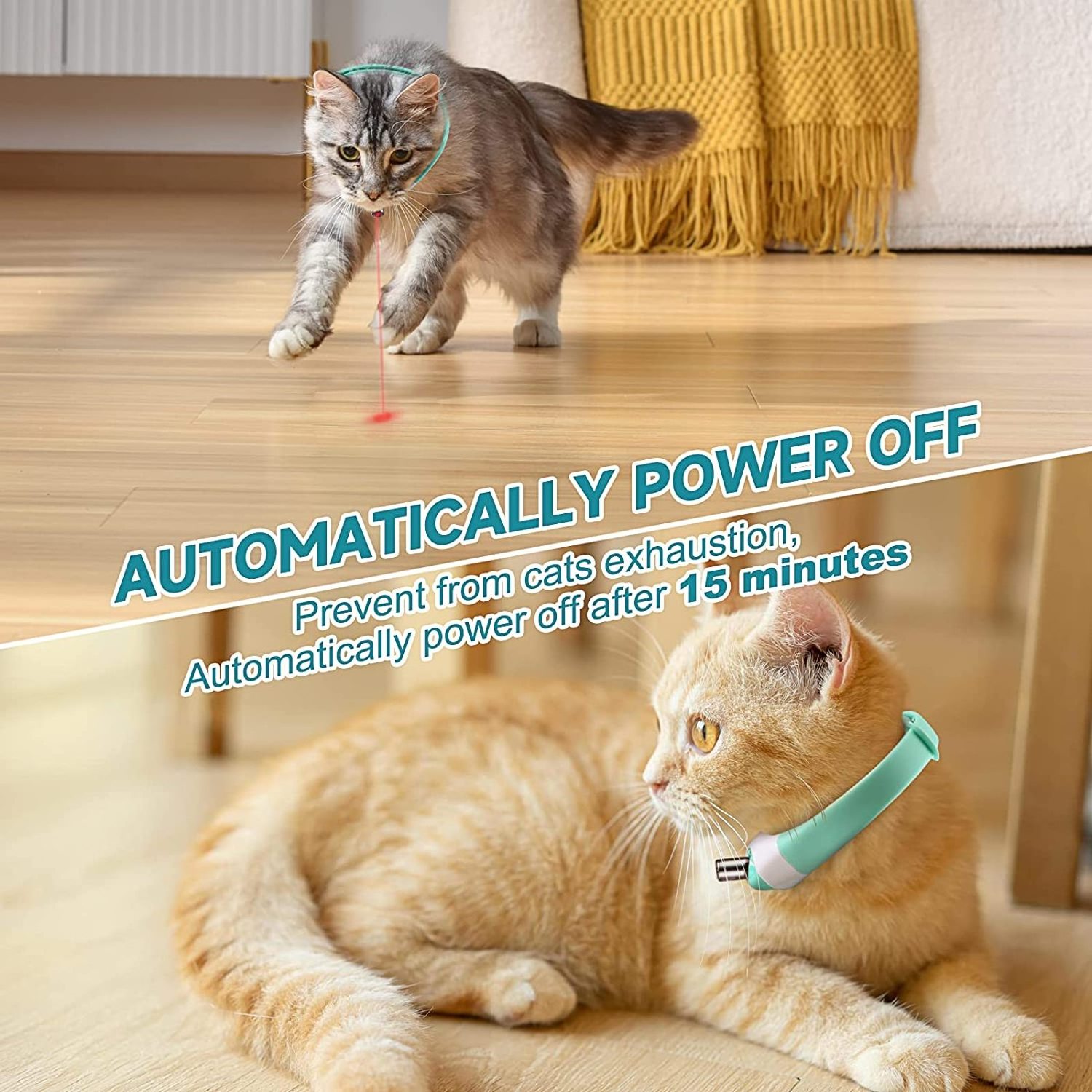 Wearable Electric Smart Cat Laser Collar USB Rechargeable Smart Amusing Collar Automatic Laser Teasing Cat Collar with LED Light