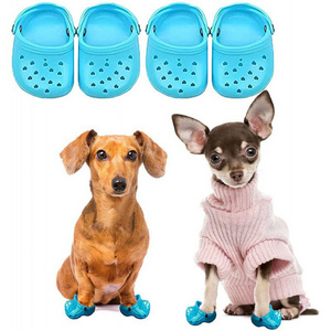 High Quality Rubber Summer Dog Shoes Breathable Puppy Shoes Crocs Dog Sandals Silicone Heart Dog Crocs