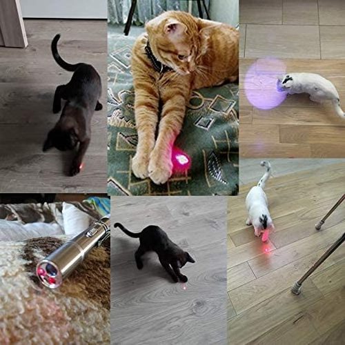 3 In 1 Cat Laser Toy USB Recharge Red Dot LED Light Pointer Interactive Toys Pet Chaser Tease Stick Training Toys